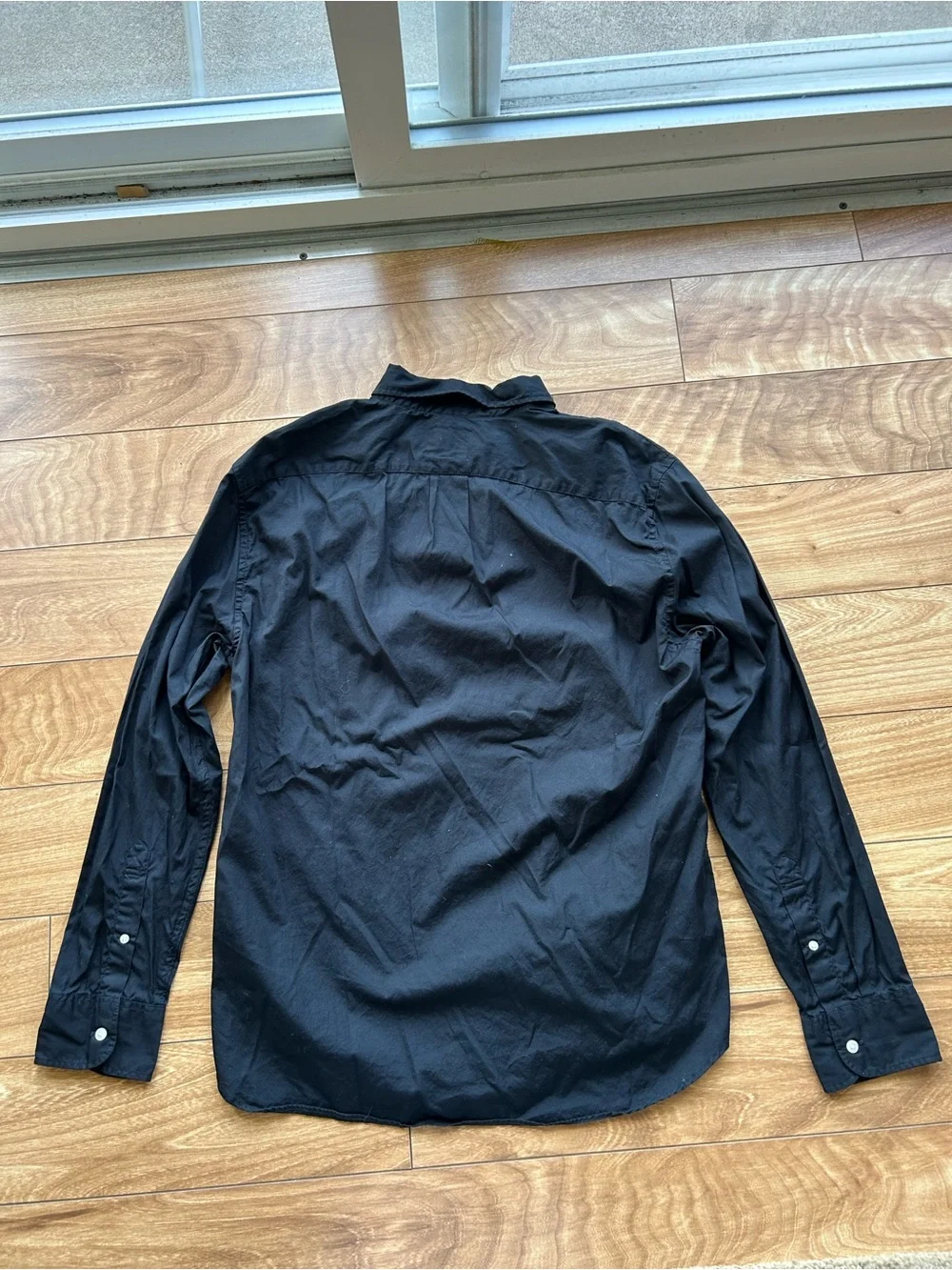J.Crew Slim Untucked Secret Wash Black Poplin Button Up Shirt
